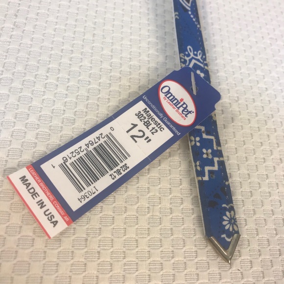 Omnipet Dog Pet Animal Collar Blue Paisley Gold 12 - Picture 8 of 9